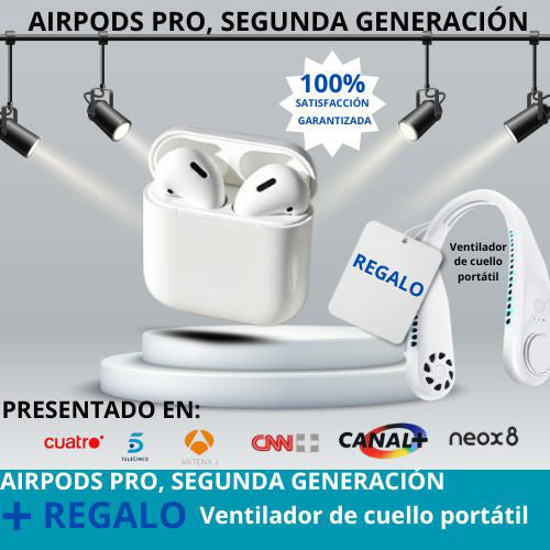 Airpods PRO con Tecnología True Wireless. + Regalo Ventilador de Cuello Portátil